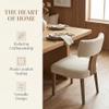 HNY Mid Century Modern Dining Chairs Set of 6, Farmhouse Linen Fabric Upholstered Accent Curved Backrest Kitchen Chairs, with Hardwood Frame, Beige, Linen view 4