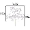 AROKIPPRY Silver Glitter Happy 25th Anniversary Cake Topper - Company Anniversary Party /25th Birthday Party Decorations view 2