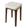Solid Wood Dressing Stool Wooden Dining Stool Bedroom Makeup Stool Bold Legs Soft Sponge Cushion (Color : Beige, Size : 31x31x47cm) view 1