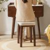 Solid Wood Dressing Stool Wooden Dining Stool Bedroom Makeup Stool Bold Legs Soft Sponge Cushion (Color : Beige, Size : 31x31x47cm) view 2