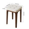 Solid Wood Dressing Stool Wooden Dining Stool Bedroom Makeup Stool Bold Legs Soft Sponge Cushion (Color : Beige, Size : 31x31x47cm) view 3
