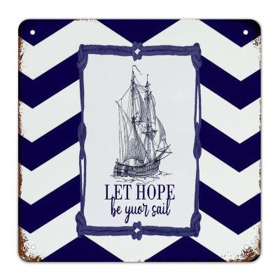 Colour Anchor Decor Signs Nautical Beach Decor Sea Turtle Wisdom Metal Tin Sign Tuscan Wall Art Retired Shabby Chic Farmhouse Home Decor for Bedroom Cafe Bar Office Garage 12x12 Inch