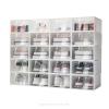 GDNTMU Clear Plastic Foldable Stackable Shoe Organizer, 24 Pack Shoes Storage Boxes Containers Bins Holders for Closet Bedroom Small Space view 1