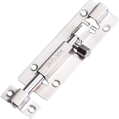 Sliding Lockfor Portable Door Lock, Keyless Entry Door Lock, Thickened Stainless Steel Barrel Bolt Lock, Brushed Finish, Slide Lock with Screws (Silver)(Size:3 Inches) (Size : 4 inches)