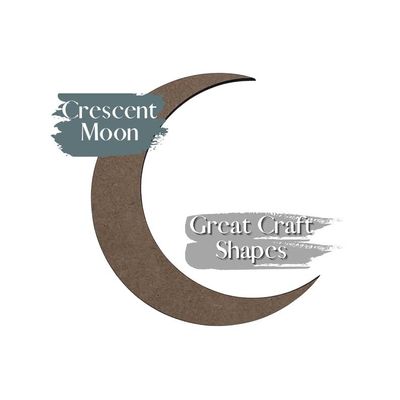 Thin Crescent Moon Cutout | Moon Wood Cutout | Acrylic Moon Shape | Wood Ceiling Decor | Moon Ceiling Wall Art | Kids Room Decor | DIY (Birch Wood, 9")