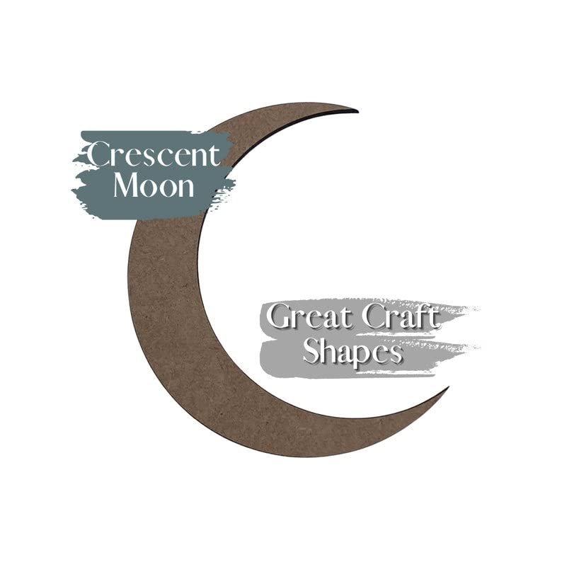 Thin Crescent Moon Cutout | Moon Wood Cutout | Acrylic Moon Shape | Wood Ceiling Decor | Moon Ceiling Wall Art | Kids Room Decor | DIY (Birch Wood, 9")