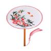 Classic Round Fan,Exquisite Embroidery&Semi-Transparent Silk Cloth Surface,10+ Optional Patterns,Diameter 8.3in, (Pattern 2 - Peach Blossom and Butterfly) view 1