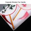 Classic Round Fan,Exquisite Embroidery&Semi-Transparent Silk Cloth Surface,10+ Optional Patterns,Diameter 8.3in, (Pattern 2 - Peach Blossom and Butterfly) view 3
