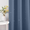 NICETOWN Star Curtains for Kids Bedroom, Cutout Star Starry Sky Room Darkening Window Curtains for Nursery, Grommet Top Thermal Insulated Drapes for Home Decor, 1 Panel, Stone Blue, 52" x 63" view 2