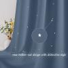 NICETOWN Star Curtains for Kids Bedroom, Cutout Star Starry Sky Room Darkening Window Curtains for Nursery, Grommet Top Thermal Insulated Drapes for Home Decor, 1 Panel, Stone Blue, 52" x 63" view 3