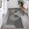 GRAPKS Hallway Narrow Runner Rug, 100cm/1.5m/2m/2.5m/300cm/350cm/4m/5m/6m Long Carpet Runner for Corridor, Living Room, EntrywayDoor Mat Grey/Gold (Size : 3.3 ft x 3.3 ft) view 1