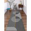 GRAPKS Hallway Narrow Runner Rug, 100cm/1.5m/2m/2.5m/300cm/350cm/4m/5m/6m Long Carpet Runner for Corridor, Living Room, EntrywayDoor Mat Grey/Gold (Size : 3.3 ft x 3.3 ft) view 2