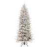 7.5 ft Pre-lit Flocked Slim Northern Fir PE/PVC Tree, 2365 Tips, 400 UL Clear Incandescent Lights view 1
