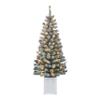 Set of 2 5 ft Pre-Lit Potted Flocked Western Spruce Trees, 169 Tips, 70 UL Clear Incandescent Lights view 1