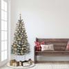 Set of 2 5 ft Pre-Lit Potted Flocked Western Spruce Trees, 169 Tips, 70 UL Clear Incandescent Lights view 2