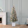 Set of 2 5 ft Pre-Lit Potted Flocked Western Spruce Trees, 169 Tips, 70 UL Clear Incandescent Lights view 3