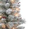 Set of 2 5 ft Pre-Lit Potted Flocked Western Spruce Trees, 169 Tips, 70 UL Clear Incandescent Lights view 4
