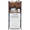 Stephan Roberts Over The Washer or Over The Toilet Storage Cabinet w/Height Adjustable Shelf Laundry Room/Bathroom Organizer Rack, 2-Door Freestanding Rack Space Saver, Wood view 1