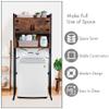 Stephan Roberts Over The Washer or Over The Toilet Storage Cabinet w/Height Adjustable Shelf Laundry Room/Bathroom Organizer Rack, 2-Door Freestanding Rack Space Saver, Wood view 3