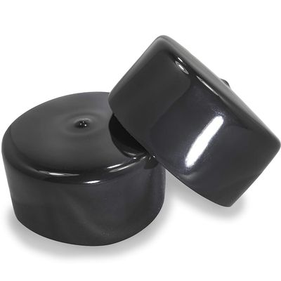 Prescott Plastics 2.5-Inch Round Vinyl Plug Inserts, Flexible Rubber End Caps for Metal Tubing, Fence Posts, and Furniture, Durable Glide Inserts, Made in USA - 50 Pack
