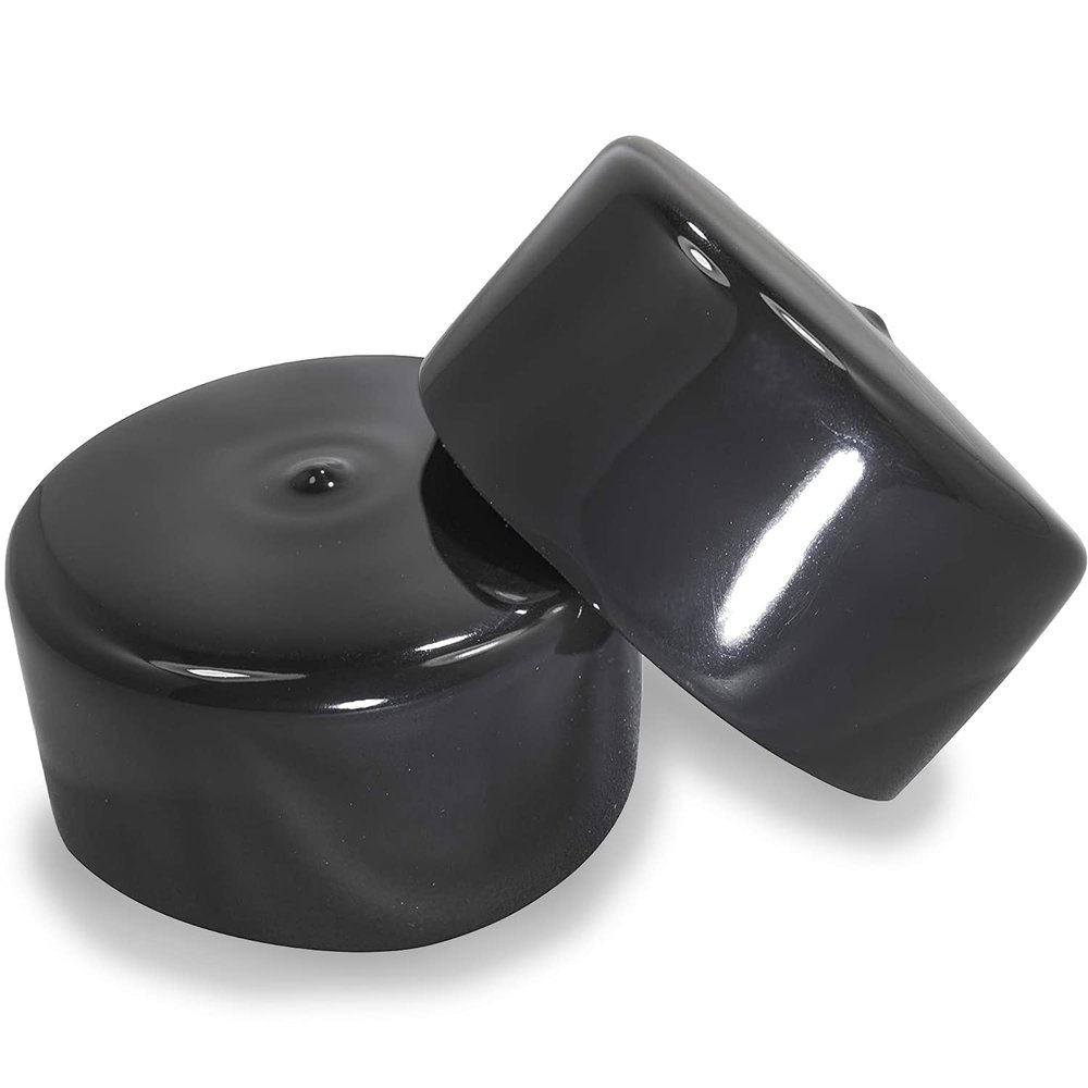 Prescott Plastics 2.5-Inch Round Vinyl Plug Inserts, Flexible Rubber End Caps for Metal Tubing, Fence Posts, and Furniture, Durable Glide Inserts, Made in USA - 50 Pack