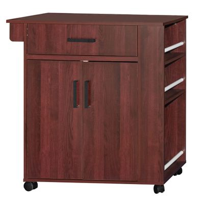 Better Home Products Rolling Kitchen Cart with Storage Cabinet - Shelby - Kitchen Island Cart