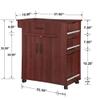 Better Home Products Rolling Kitchen Cart with Storage Cabinet - Shelby - Kitchen Island Cart view 2