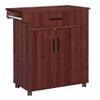 Better Home Products Rolling Kitchen Cart with Storage Cabinet - Shelby - Kitchen Island Cart view 3