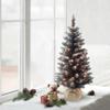 3 ft Pre-lit Black Tree, 97 Tips, 50 UL Clear Incandescent Lights, Burlap Base view 3