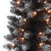 3 ft Pre-lit Black Tree, 97 Tips, 50 UL Clear Incandescent Lights, Burlap Base view 4