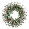 24" PE/PVC Decorated Wreath, 200 Tips, Pine Cones & Berries view 1