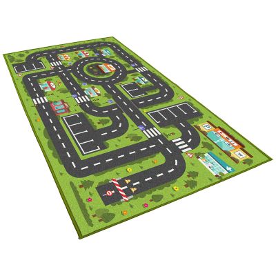 Car Rug Play Mat 5'3"7'7", Road Rug Carpet for Kids, City Life Educational Road Traffic Carpet for Aged 3-12 Years Old