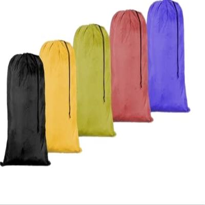 Large 30 X 40 Inch Heavy Duty Nylon Laundry Bag with Drawstring Slip Lock Closure, SET OF 12!!! Assorted Colors and Designs (144 Pack)