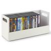 Stock Your Home DVD Storage Box, Movie Shelf Organizer for Blu-Ray, Video Game Cases, CDs, VHS Tape Display Stand, Disc Holder Can Store Up to 28 DVDs, Faux Leather (White) view 1