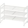Simple Houseware 3-Tier Stackable Metal Panel Shoes Rack, White view 1