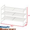 Simple Houseware 3-Tier Stackable Metal Panel Shoes Rack, White view 3
