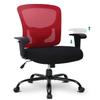 Big and Tall Office Chair for Heavy People 400lbs Computer Desk Chair Extra Wide Seat Adjustable Arms Rolling Chair for Desk with Ergonomic Lumbar Support for Home Office,Red view 1