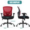 Big and Tall Office Chair for Heavy People 400lbs Computer Desk Chair Extra Wide Seat Adjustable Arms Rolling Chair for Desk with Ergonomic Lumbar Support for Home Office,Red view 3