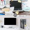 Rempry Mini Plastic Drawers Organizer, 7.1"cx5.1"x13.2" Small Storage Drawers Containers with 7 Clear Drawer Units, Black view 4
