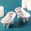 Draining Soap Dishes Nordic Style Ceramic Draining Countertop Soap Box Indoor Washbasin Bathroom Kitchen Personality Creative Toilet Bath Soap Rack Soap Tray (Color : D) view 3