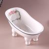 Draining Soap Dishes Nordic Style Ceramic Draining Countertop Soap Box Indoor Washbasin Bathroom Kitchen Personality Creative Toilet Bath Soap Rack Soap Tray (Color : D) view 4