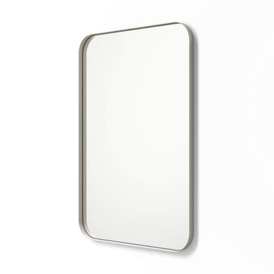 Better Bevel Wall Mirror | Bathroom Vanity Mirror | Nickel Metal Frame | 30" x 40" Rectangle