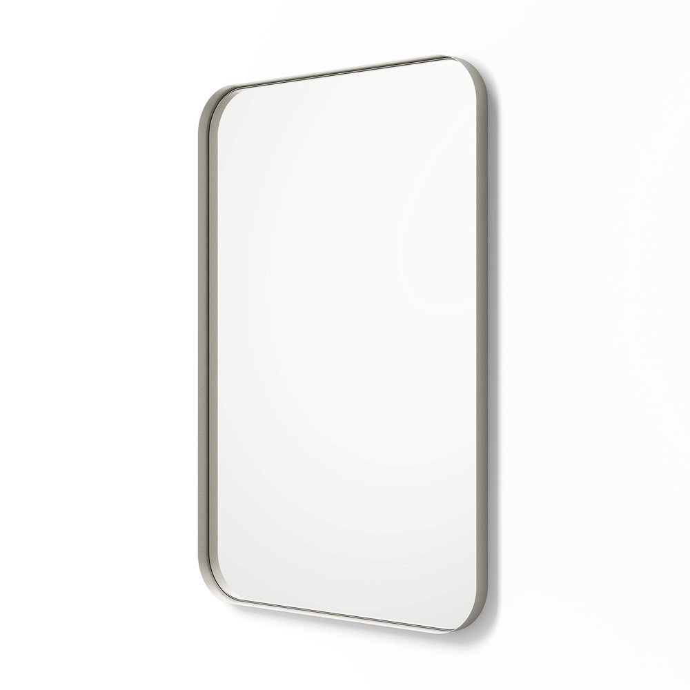 Better Bevel Wall Mirror | Bathroom Vanity Mirror | Nickel Metal Frame | 30" x 40" Rectangle