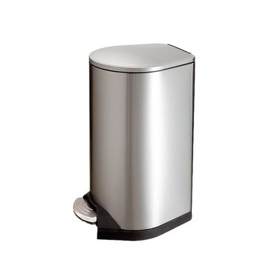moisture Garbage Cans Kitchen Trash Can Stainless Steel Household Foot-Operated Trash Can with Lid for Living Room Bedroom Office Garbage Waste Storage Indoor Trash Can (Size : 50L)