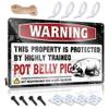 Little Man Cave Tin Sign Warning This Property is Protected by A Highly Trained Pot Belly Pig Metal Sign Man Cave Decor Boys Room Decor Man Cave Furniture ( Size : 30X40CM ) view 1