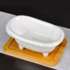 Draining Soap Dishes Nordic Ceramic soap Box soap Dish Indoor washbasin Bathroom Kitchen Storage Box Creative Small Bathtub soap Box Bath soap Rack Soap Tray (Color : E) view 4