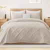 Exclusivo Mezcla King Quilt Set- Brich Beige Quilts Bedding Set with 2 Pillow Shams, Modern King Bedspread with Striped Pattern, Soft Lightweight Bedspreads Coverlets for All Seasons view 1