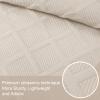 Exclusivo Mezcla King Quilt Set- Brich Beige Quilts Bedding Set with 2 Pillow Shams, Modern King Bedspread with Striped Pattern, Soft Lightweight Bedspreads Coverlets for All Seasons view 4