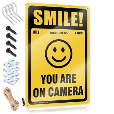 Garage Decore Smile! You are On Camera Metal Sign Garage Decore Man Cave Stuff Football ( Size : 20X30CM )