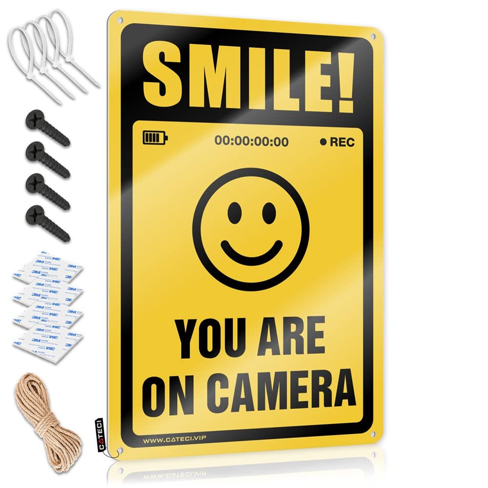 Garage Decore Smile! You are On Camera Metal Sign Garage Decore Man Cave Stuff Football ( Size : 20X30CM )